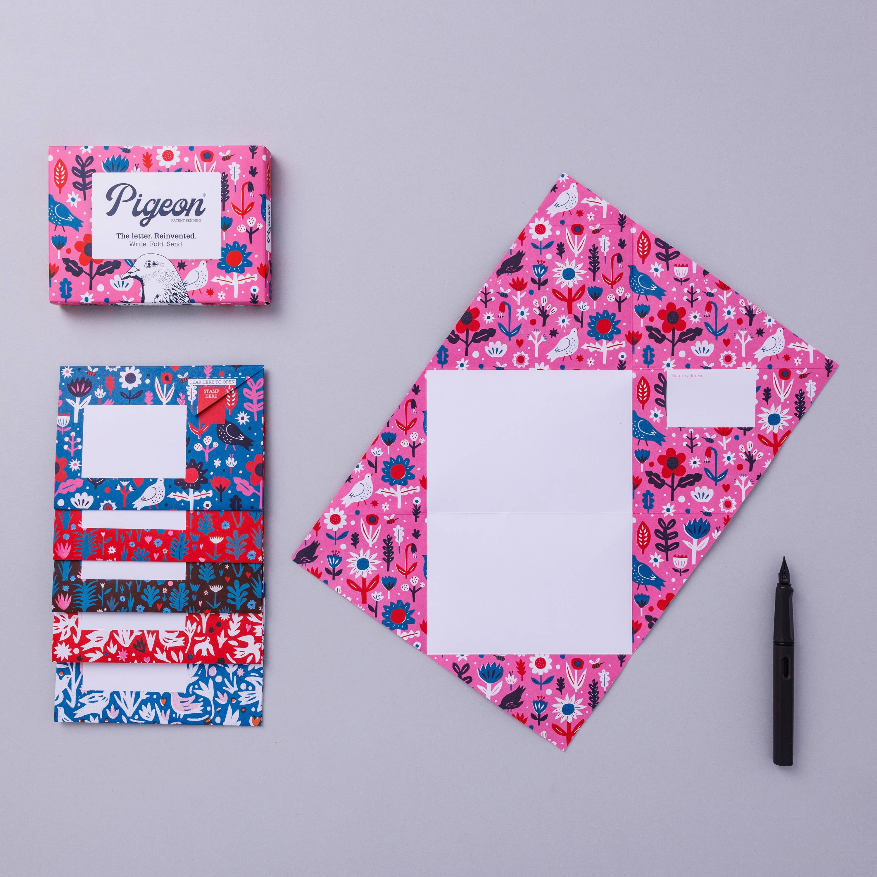 Fiesta Pigeon, Folding Stationery Letter Set - Pack of 6 - Blesket Canada