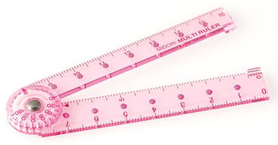 Midori Multi Ruler 16cm - Pink - Compact Foldable Ruler - Blesket Canada