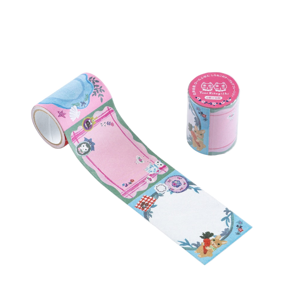 Hobonichi 2026 Sticky Note Roll – Yumi Kitagishi White Cat’s Table Decorations - Blesket Canada