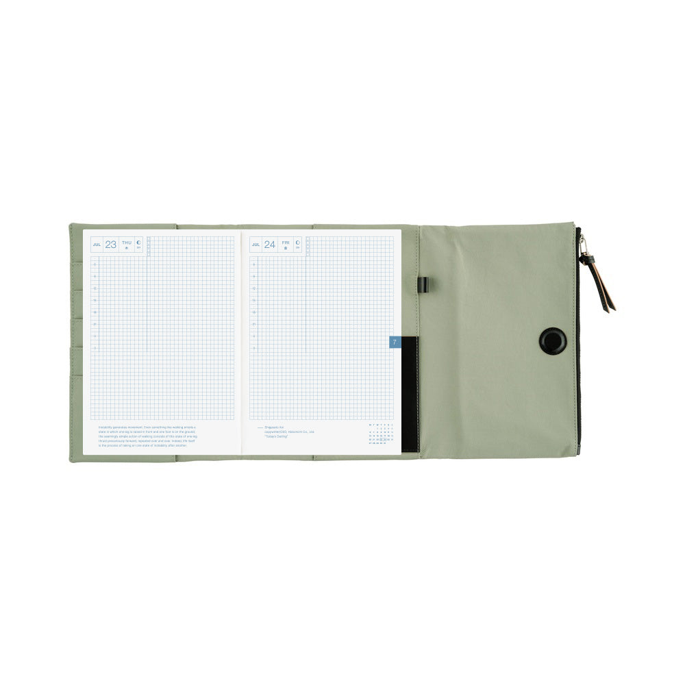 Hobonichi 2026 Cover Tragen in Oakmoss Tri-Fold with Magnetic Closure - A5 Cousin - Blesket Canada