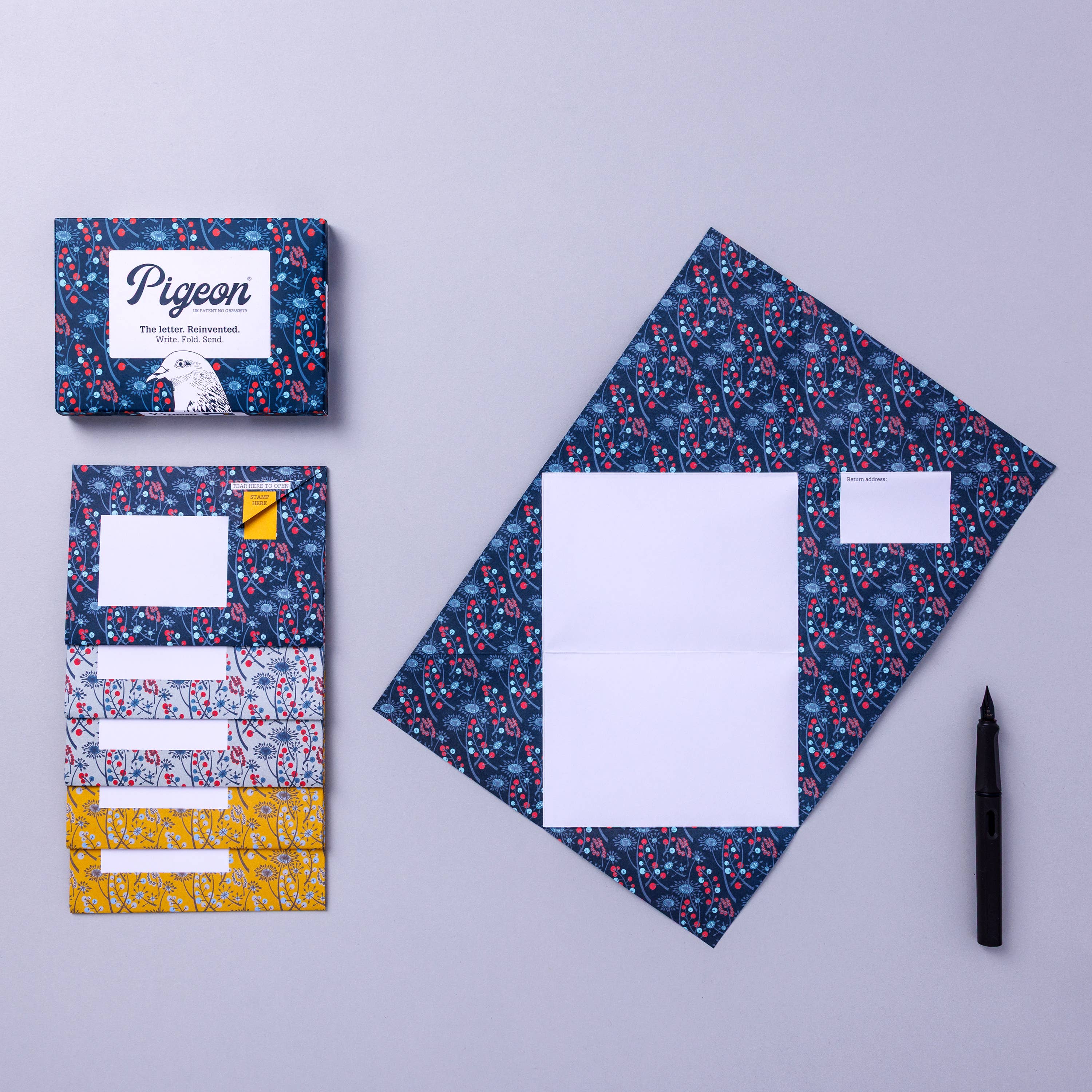 Hedgerow Pigeon, Folding Letter Set – Pack of 6 Letters - Blesket Canada