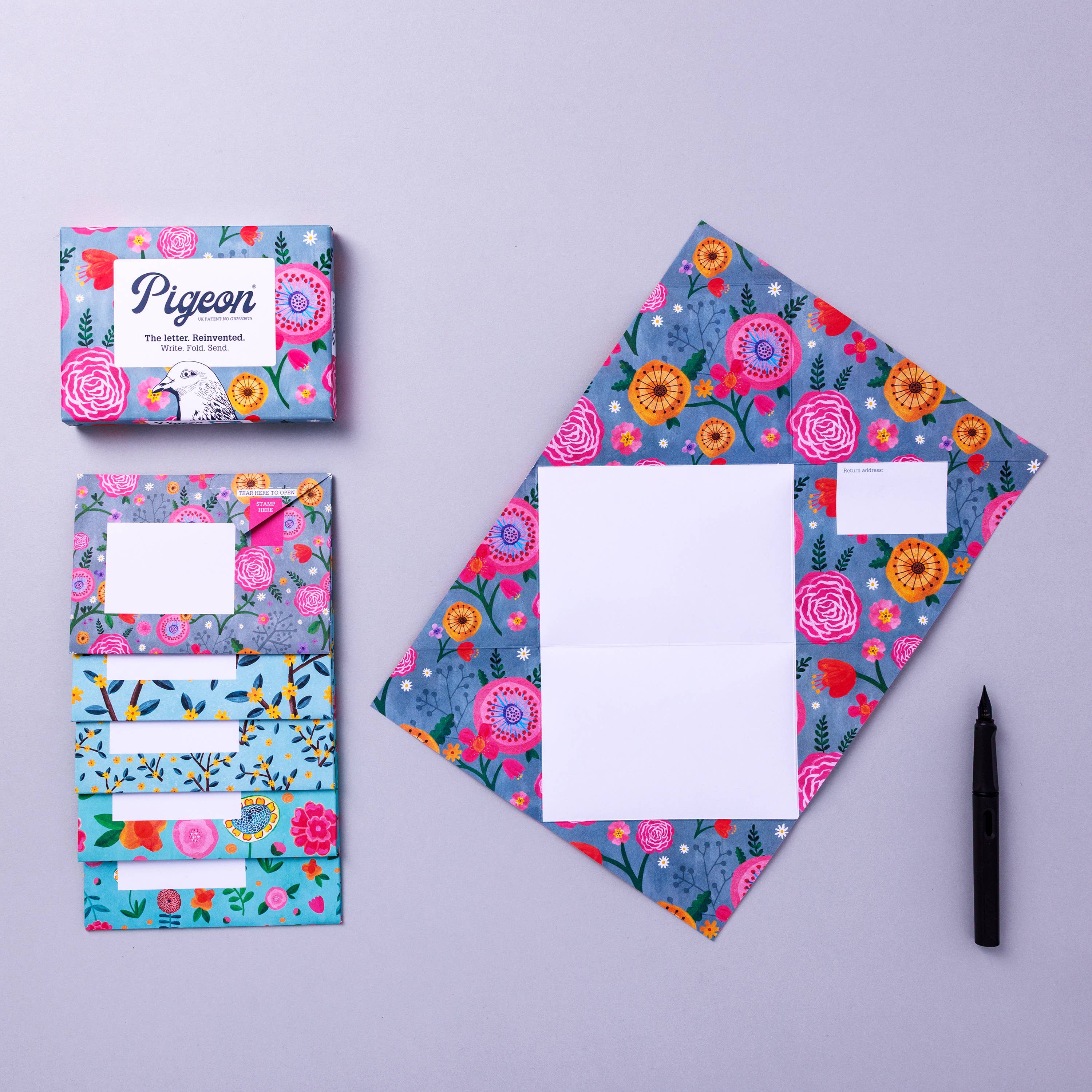 Wildflower Pigeon, Floral Letter Pack - Pack of 6 Letters - Blesket Canada