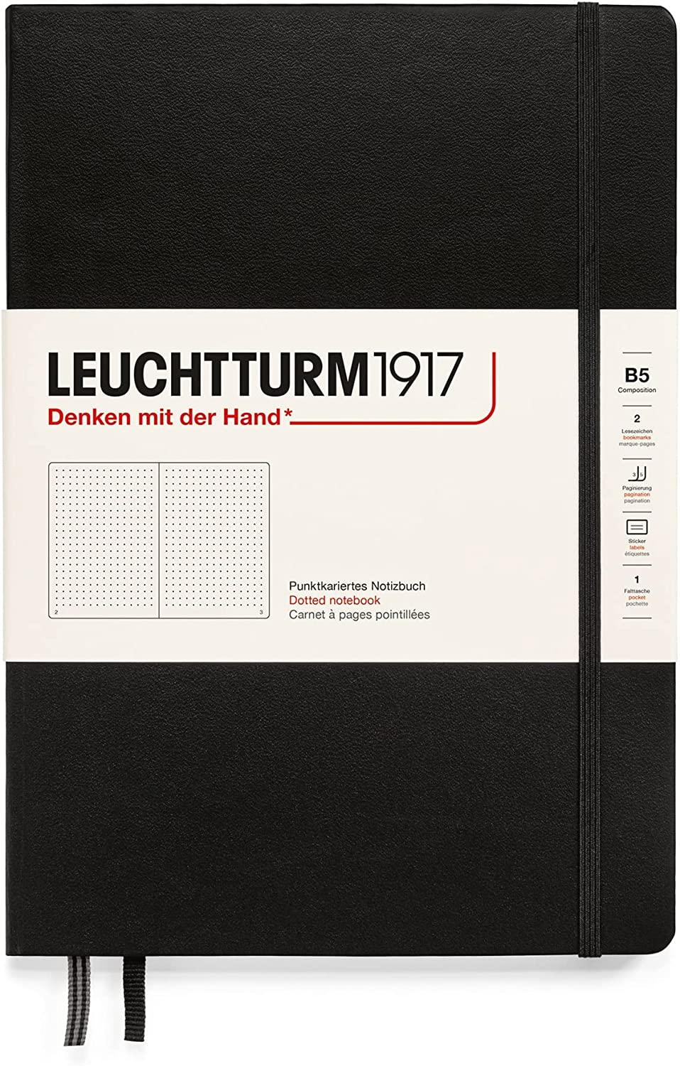 LEUCHTTURM1917 Composition (B5), Dotted Notebook, 219 pages Black