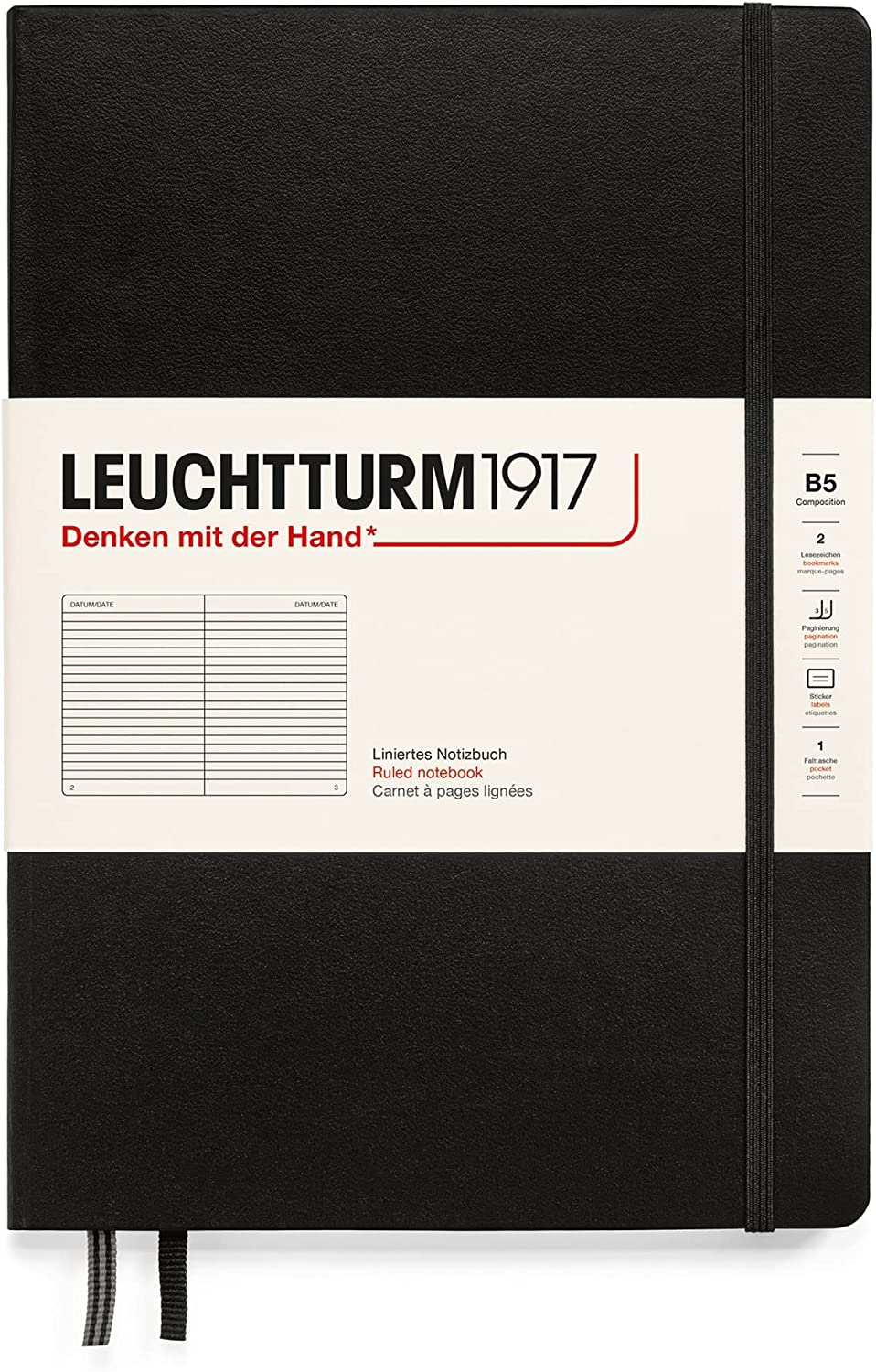 Leuchtturm1917 Composition (B5), Ruled Notebook, 219 pages- Blesket Canada