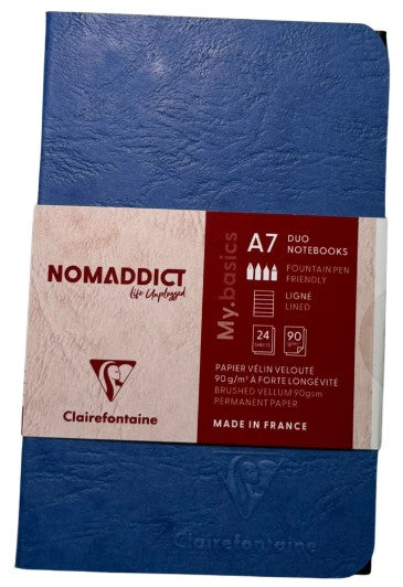 Clairefontaine Age Bag Duo Notebooks – Lined – Assorted Colours – A7 (Set of 2) - Blesket Canada