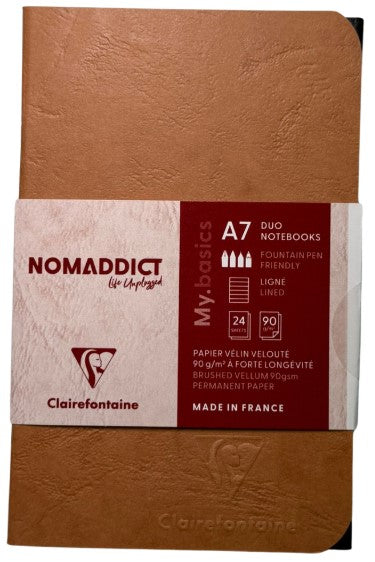Clairefontaine Age Bag Duo Notebooks – Lined – Assorted Colours – A7 (Set of 2) - Blesket Canada