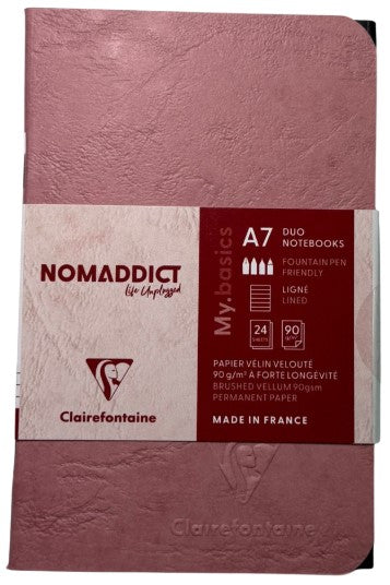Clairefontaine Age Bag Duo Notebooks – Lined – Assorted Colours – A7 (Set of 2) - Blesket Canada