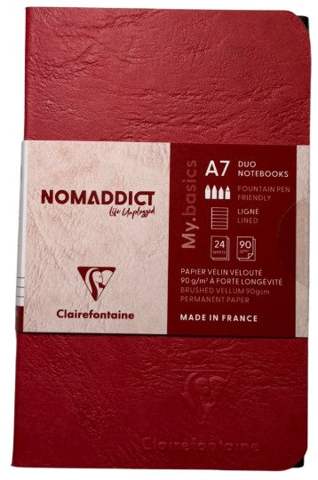Clairefontaine Age Bag Duo Notebooks – Lined – Assorted Colours – A7 (Set of 2) - Blesket Canada