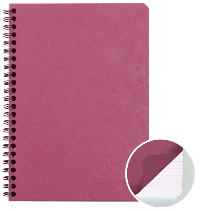 Clairefontaine Age-Bag Wirebound Notebook Lined A5 - Pink - 100 pages - Blesket Canada