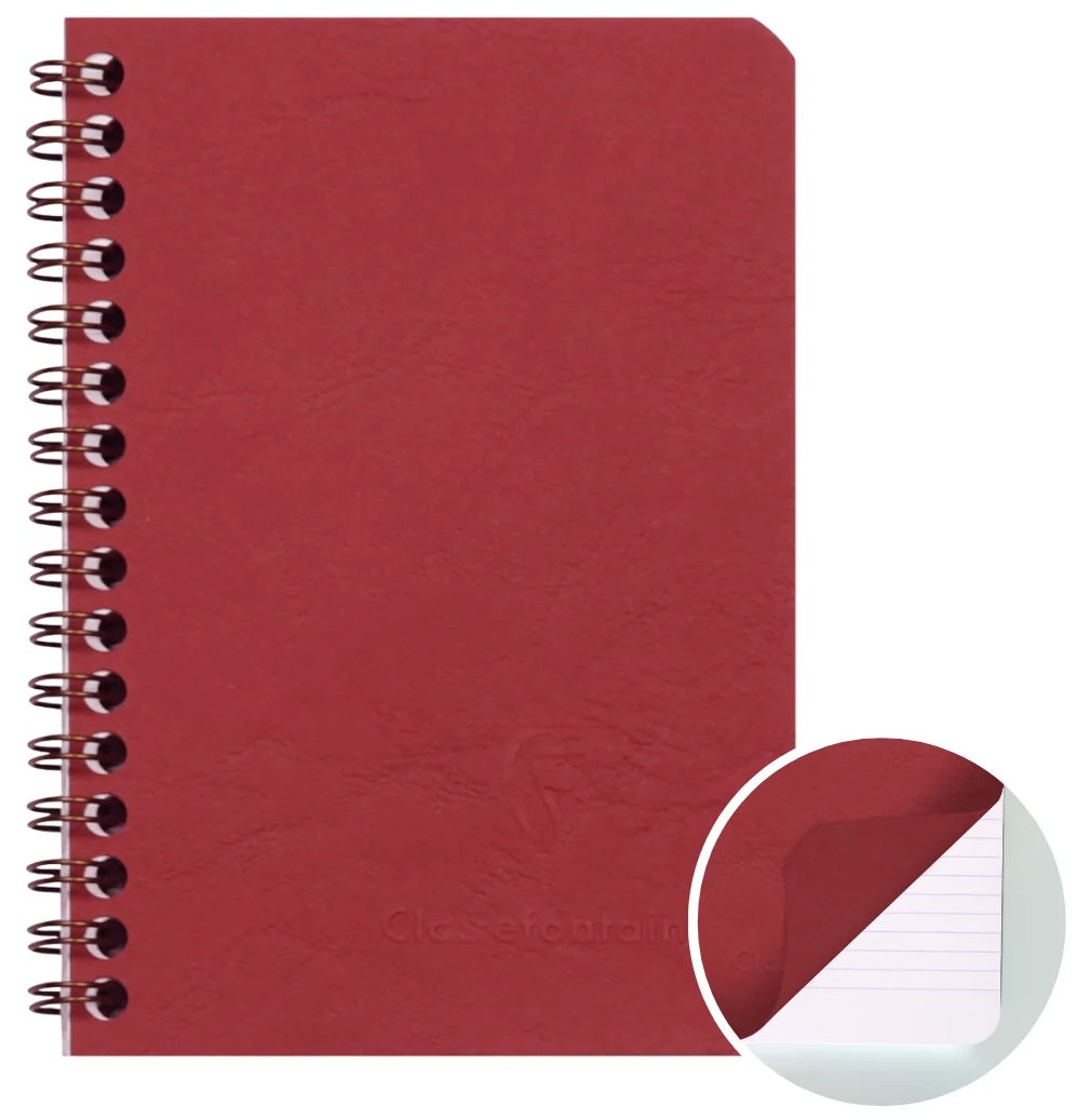 Clairefontaine Age-Bag Wirebound Notebook Lined Pocket Size - Red - 100 pages - Blesket Canada