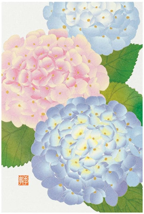Midori Designphil Postcard 024 Hydrangea Pattern - 5 Sheets - Blesket Canada