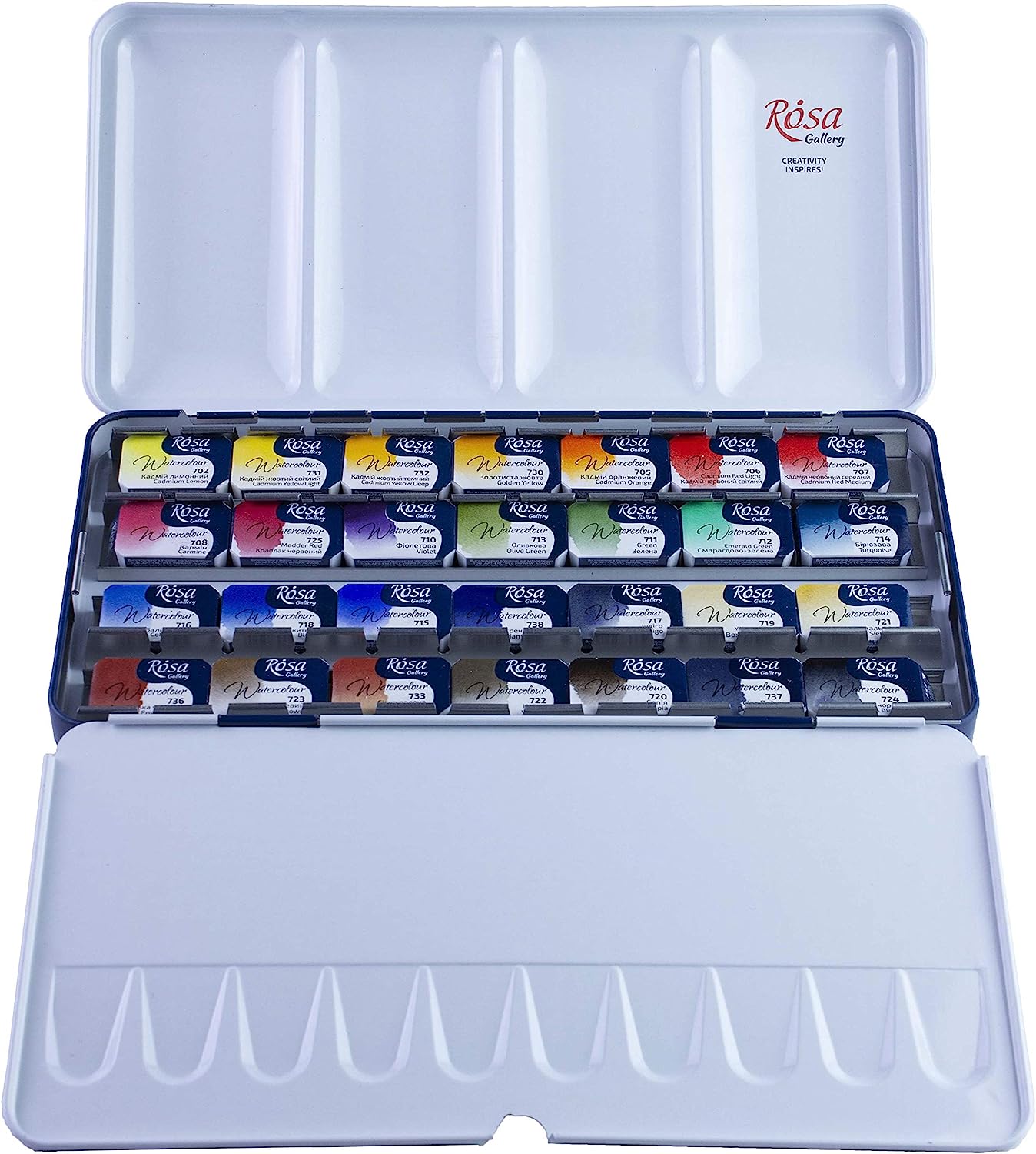 Rosa Gallery Professional Metallic Case for Watercolor Paints, 28 pan, Indigo- Blesket Canada