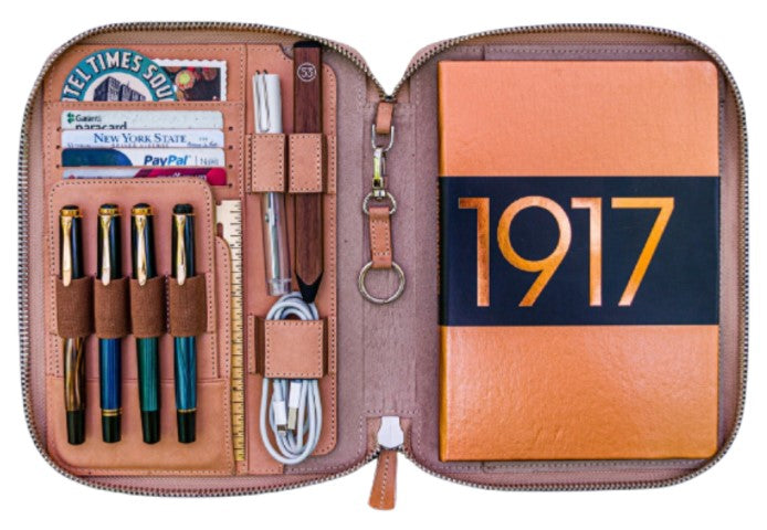 Galen Leather - Leather Zippered A5 Leuchtturm1917 Notebook Folio - Undyed - Blesket Canada