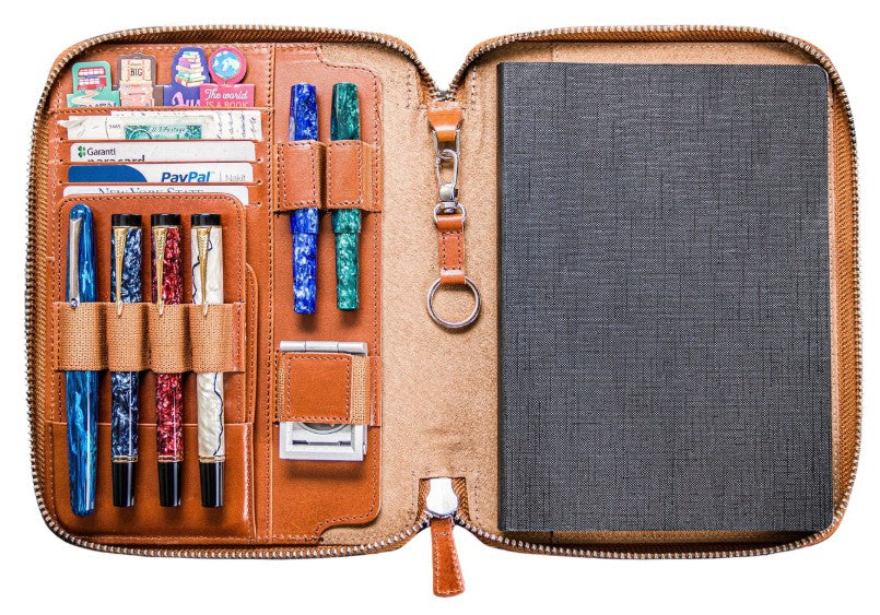 筆記具 Galen Leather Zippered 40 Slots Pen Case Leather Zippered 40 Slots Pen Case - CH Forest Green - Galen Leather