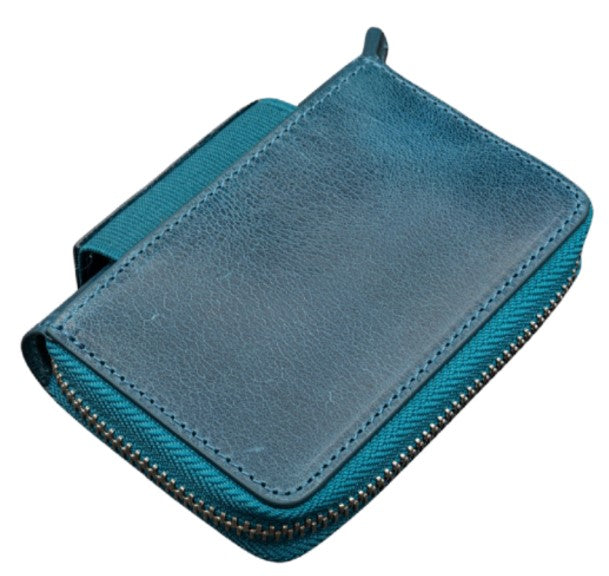 Galen Leather - EDC Wallet - Crazy Horse Ocean Blue - Blesket Canada