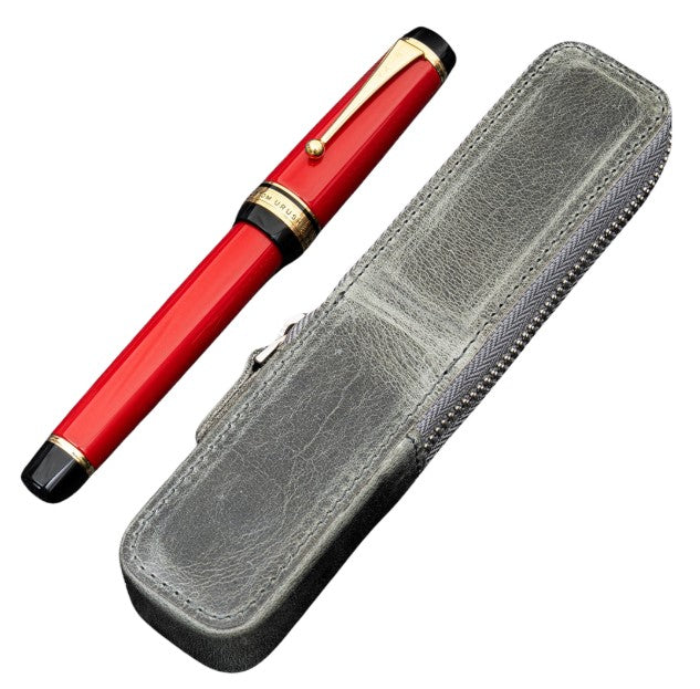 Galen Leather Zippered Magnum Opus Single Hard Pen Case for Oversized Pens & Namiki Emperor – Crazy Horse Smoky - Blesket Canada