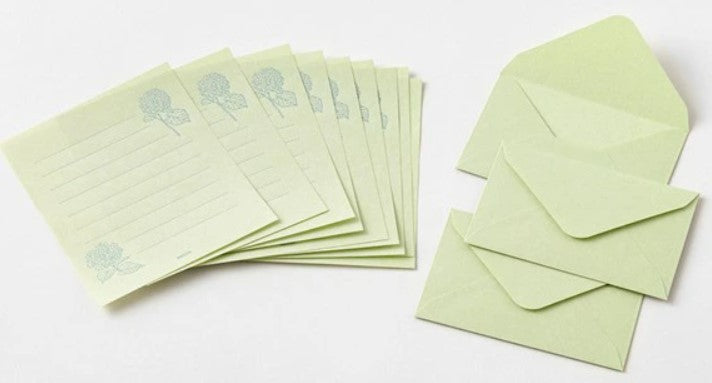 Midori Hanairo Washi Mini Letter Set 940 Annabelle – Green - Blesket Canada