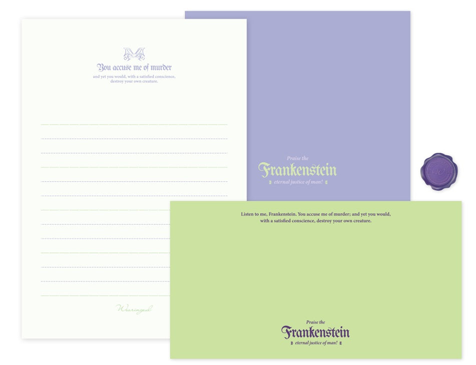 Wearingeul World Literature Letter Set B6 – Frankenstein - Blesket Canada