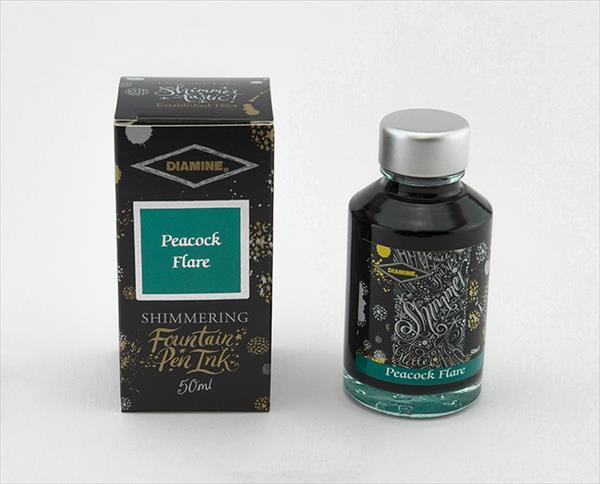 Diamine Inks 50ml Shimmering Ink Bottle - Peacock Flare - Blesket Canada