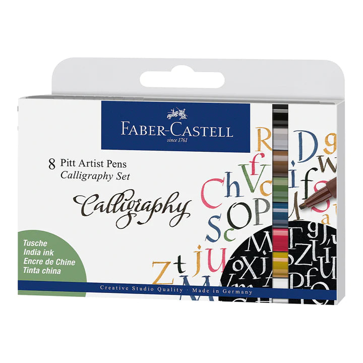 Faber-Castell Pitt Artist Pen India Ink Calligraphy Set/8 - Blesket Canada