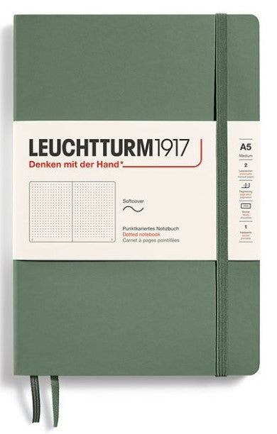 LEUCHTTURM1917 Softcover Medium Notebook A5 Dotted - Olive - Blesket Canada
