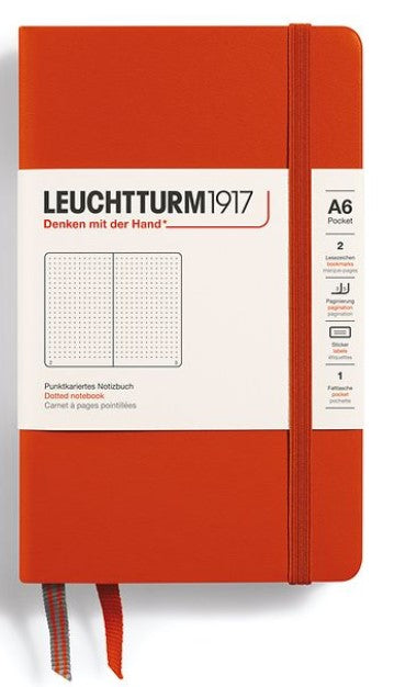 LEUCHTTURM1917 Pocket Notebook (A6) Hardcover Dotted - Fox Red - Blesket Canada