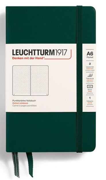 LEUCHTTURM1917 Pocket Notebook (A6) Hardcover Dotted - Forest Green - Blesket Canada