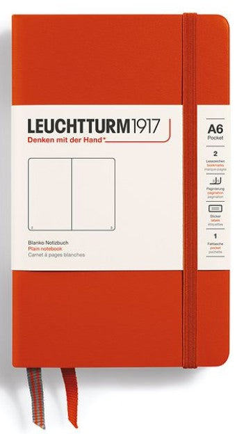LEUCHTTURM1917 Pocket Notebook (A6) Hardcover Plain - Fox Red - Blesket Canada