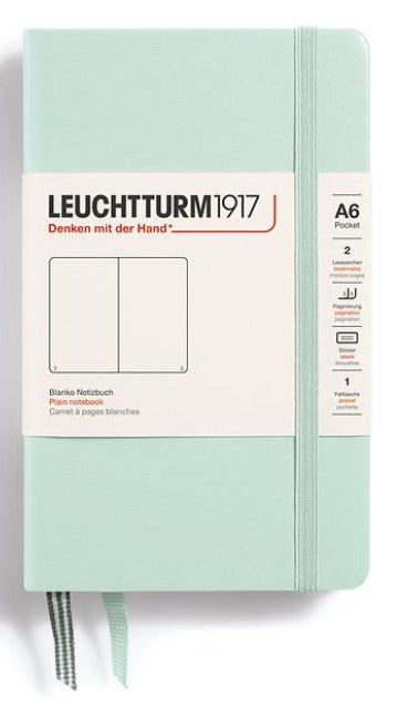 LEUCHTTURM1917 Pocket Notebook (A6) Hardcover Plain - Mint Green - Blesket Canada
