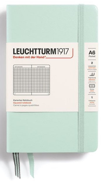 LEUCHTTURM1917 Pocket Notebook (A6) Hardcover Squared - Mint Green - Blesket Canada