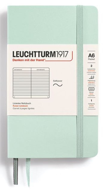 LEUCHTTURM1917 Softcover Pocket Notebook A6 Ruled - Mint Green - Blesket Canada