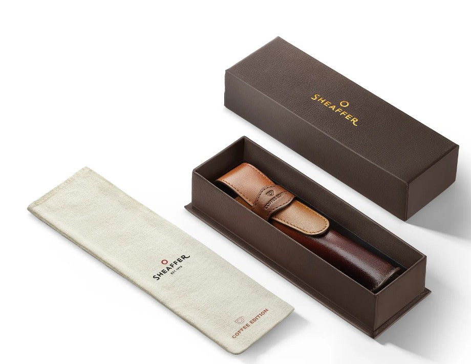 Sheaffer Coffee Edition Leather Single Pen Pouch – Matte Brown - Blesket Canada