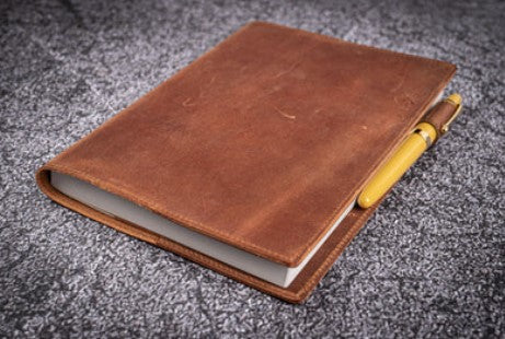 Galen Leather - Leather Slim B6 Notebook/Planner Cover - Crazy Horse Tan - Blesket Canada