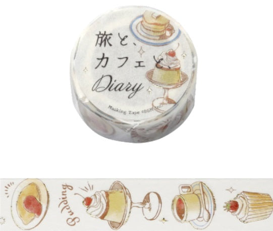 BGM World Cafe Travel Washi Tape - Honey - Blesket Canada