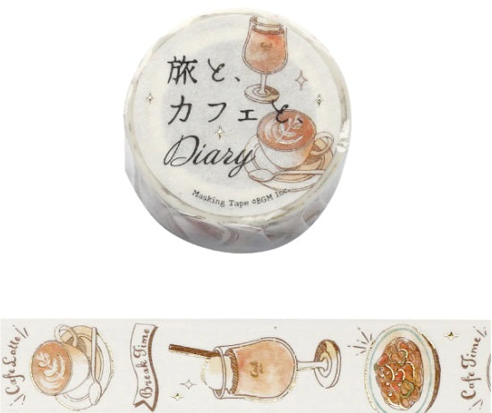 BGM World Cafe Travel Washi Tape - Orange - Blesket Canada