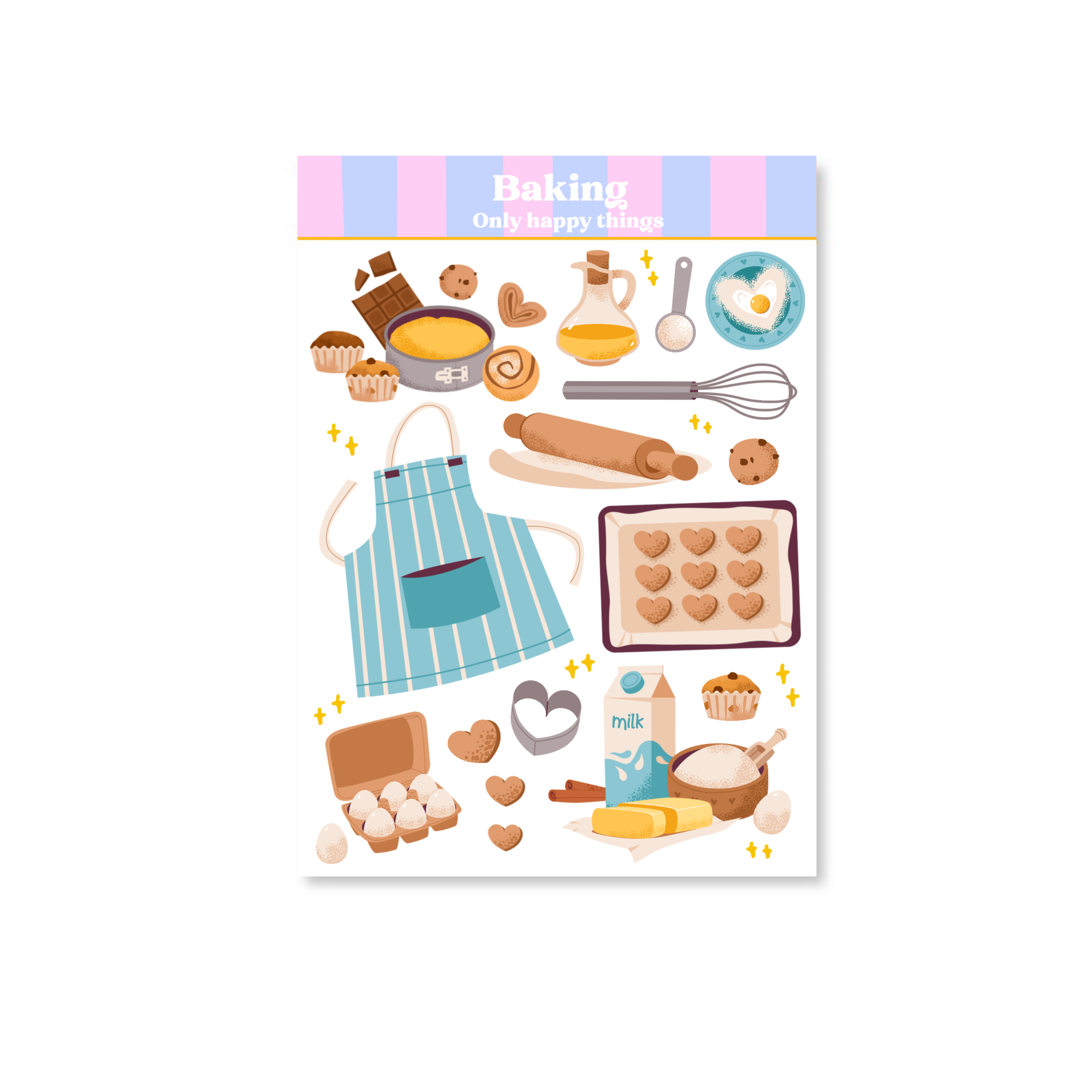 Only Happy Things Stationery Sticker Sheet - Baking - Blesket Canada