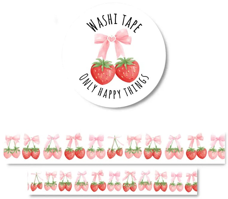 Only Happy Things Stationery Washi Tape - Berry Bows - Blesket Canada