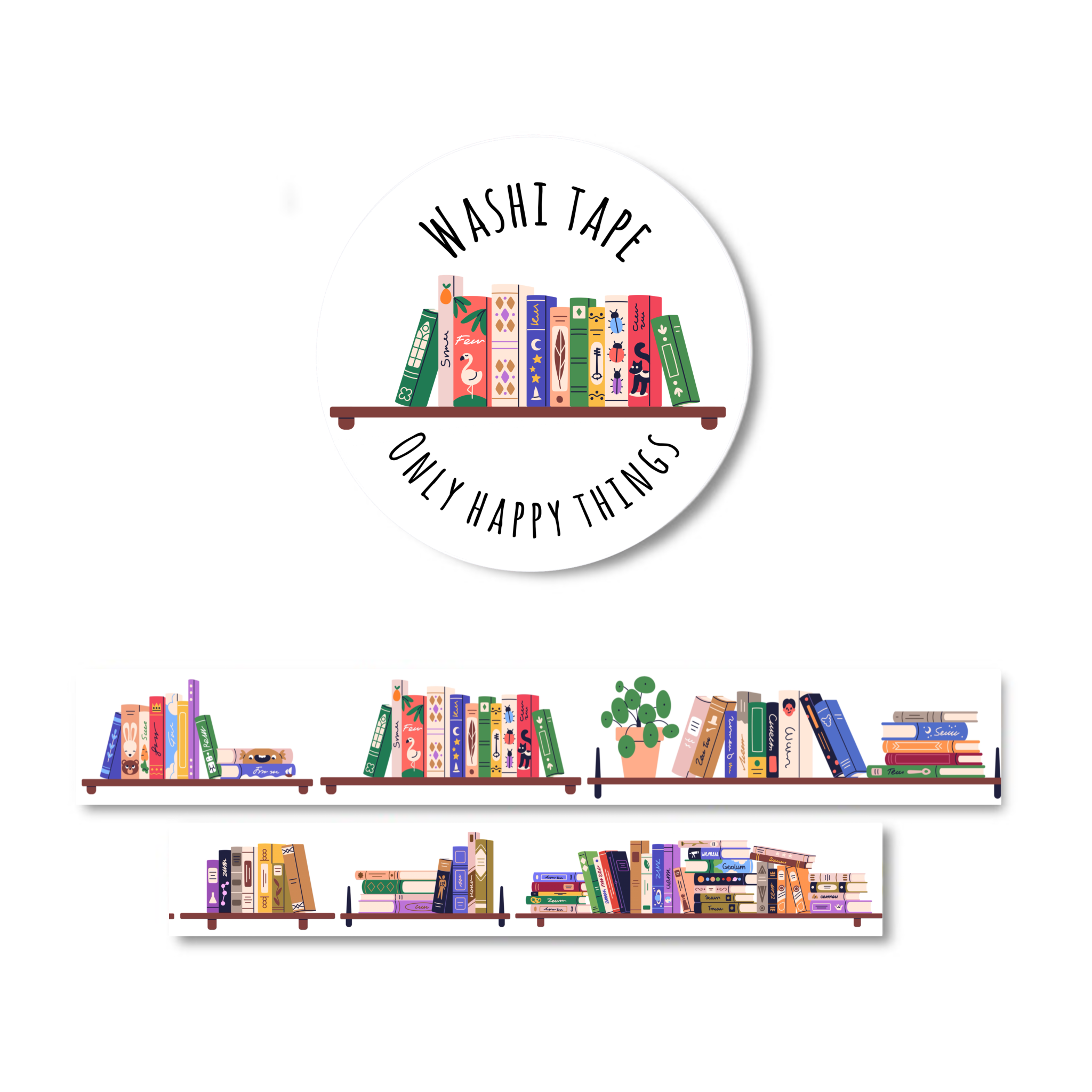Only Happy Things Stationery Washi Tape - Bookshelves - Blesket Canada