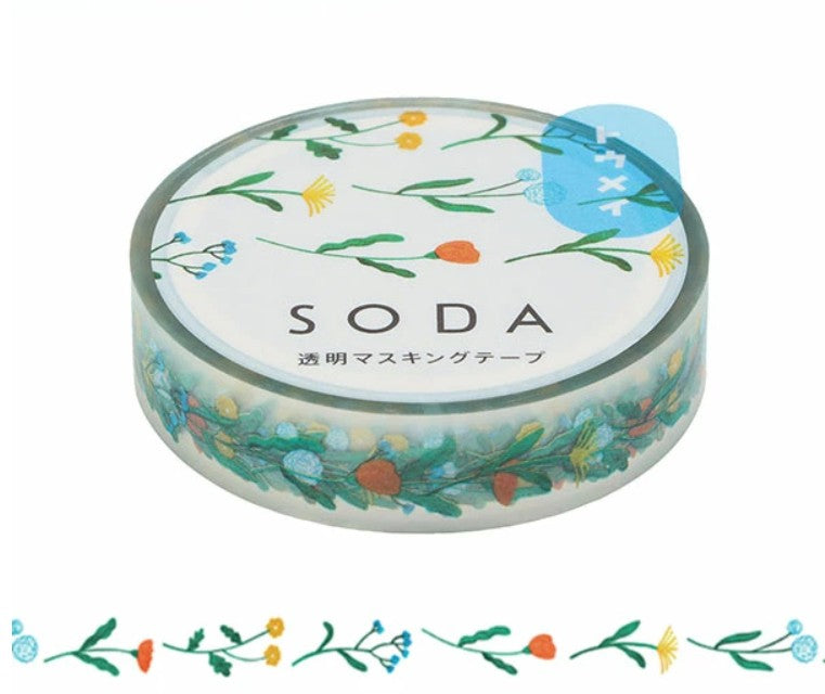 KING JIM SODA Transparent Masking Tape – Hitotoki Flower - Blesket Canada
