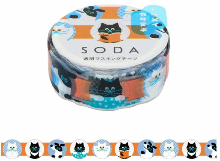 KING JIM SODA Transparent Masking Tape – Hitotoki Face - Blesket Canada