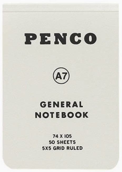 Hightide Penco Soft PP Notebook Grid Ruled A7 - White - Blesket Canada