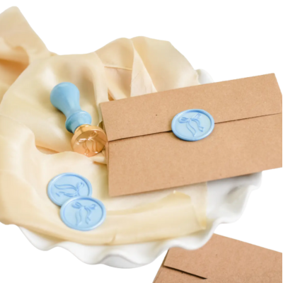 Cate Paper Co - Wax Seal Stamp and Wax Stick Set – Ribbon Bow - Blesket Canada