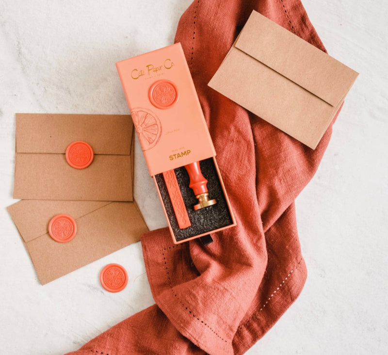 Cate Paper Co - Wax Seal Stamp and Wax Stick Set – Citrus Fruit - Blesket Canada