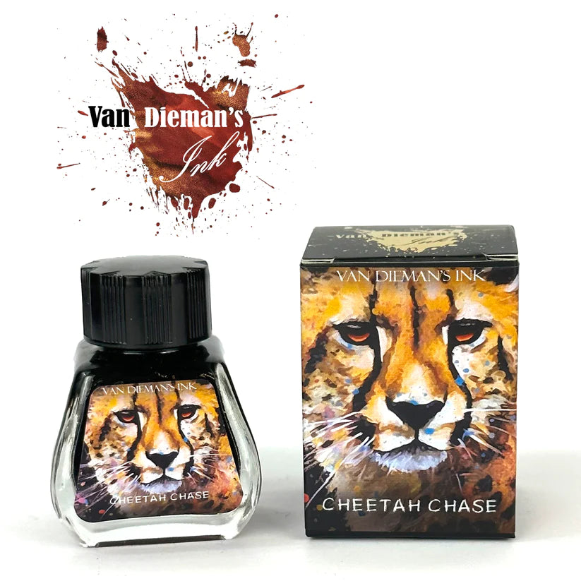 Van Dieman's Feline - Cheetah Chase  30ml Fountain Pen Ink (Shimmering) - Blesket Canada