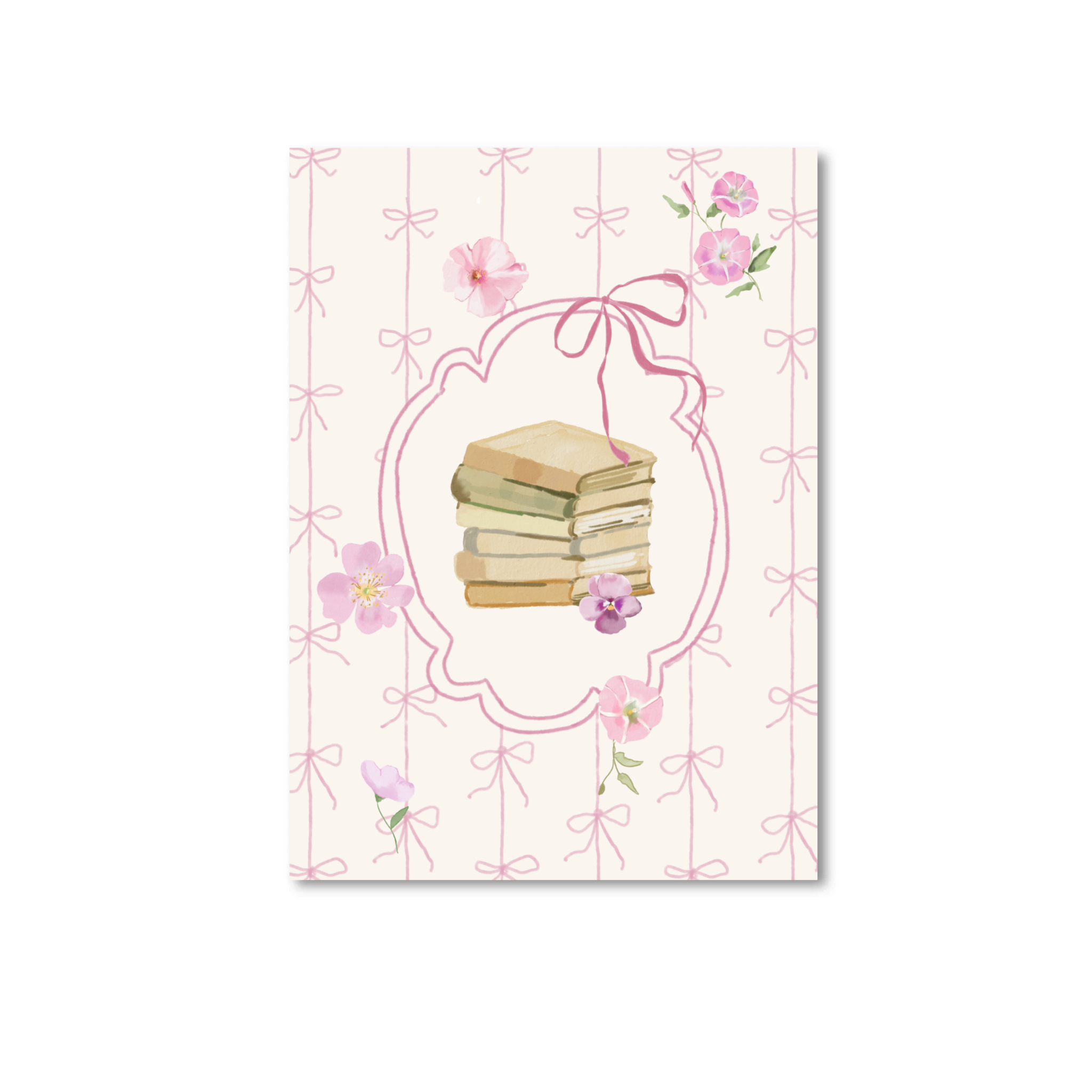 Only Happy Things Stationery Postcard - Cottage Core Books - Blesket Canada