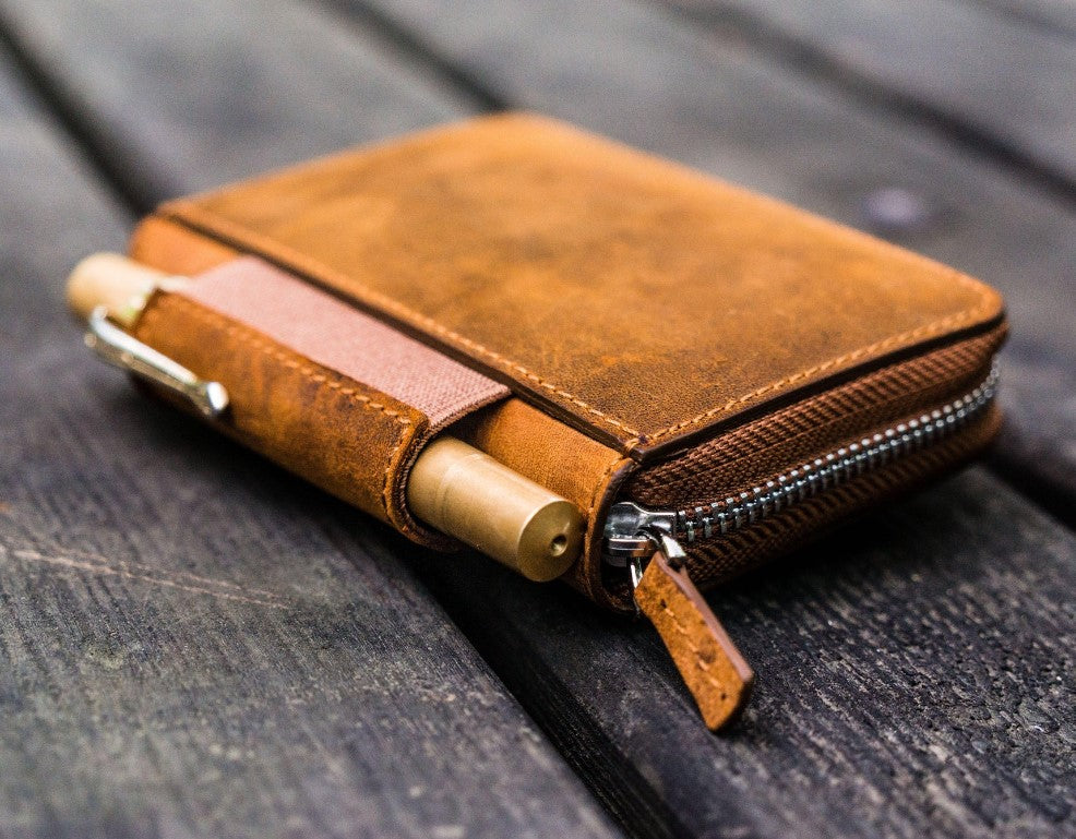 Galen Leather - EDC Wallet - Crazy Horse Brown - Blesket Canada