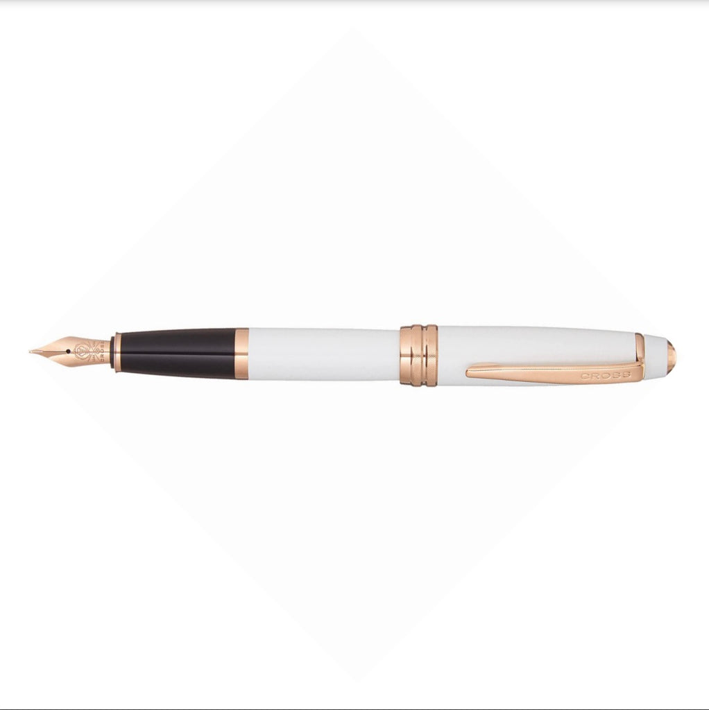 Cross Bailey Pearlescent White Lacquer Fountain Pen / rose gold