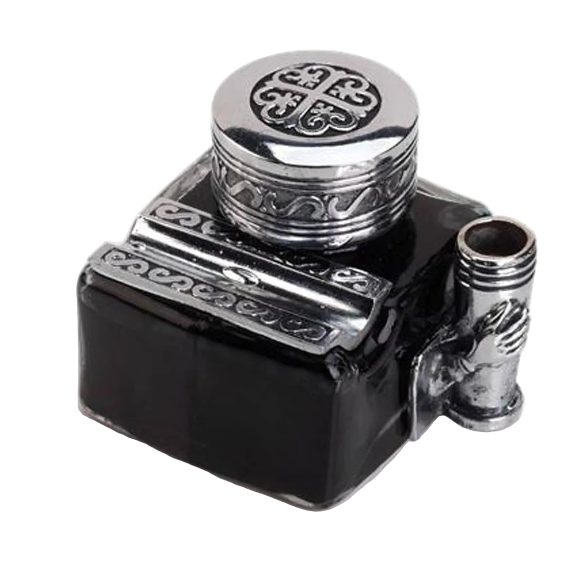 Freund Mayer & Co. Decorative Inkwell with Pen Rest, Pen Holder & Ink - Besket Canada