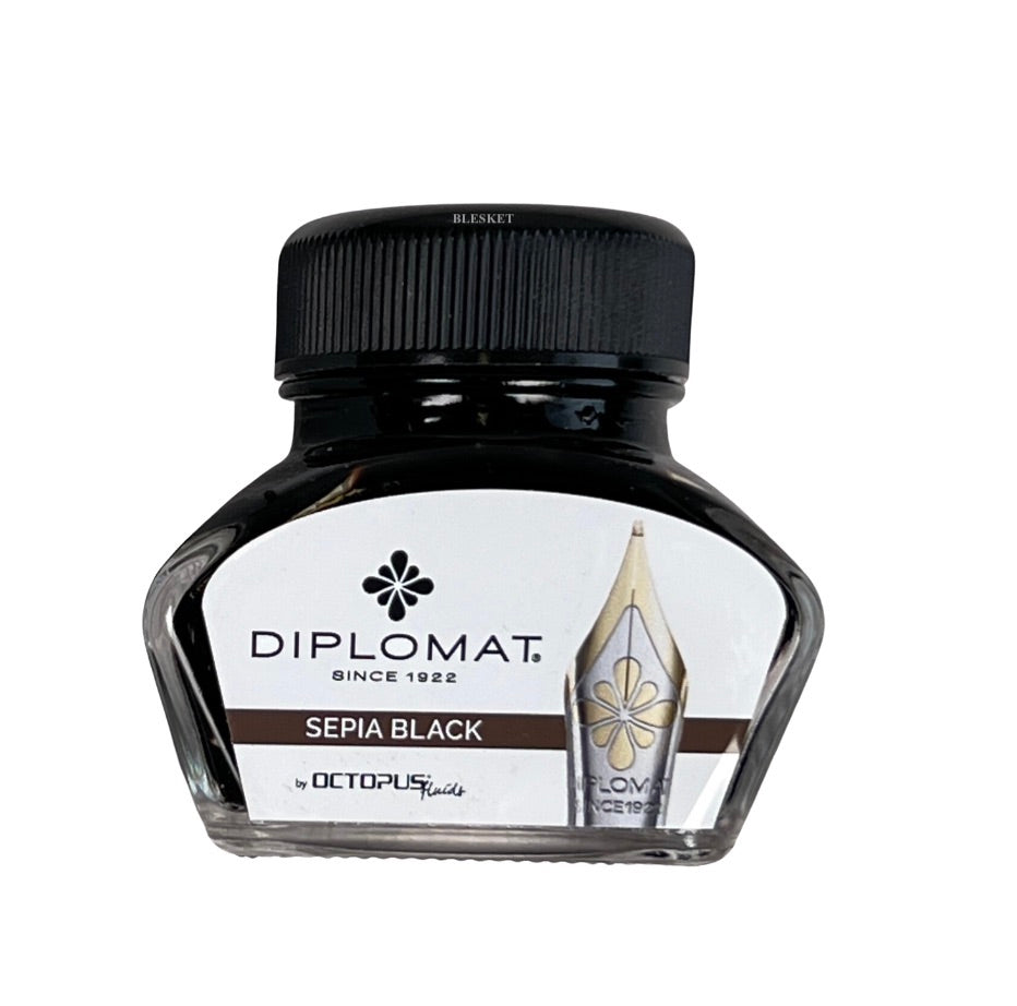 Diplomat Sepia Black Fountain Pen Ink 30ml - Blesket Canada