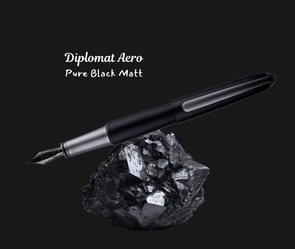 Diplomat Aero Pure Black Special Edition Fountain Pen - BLESKET CANADA